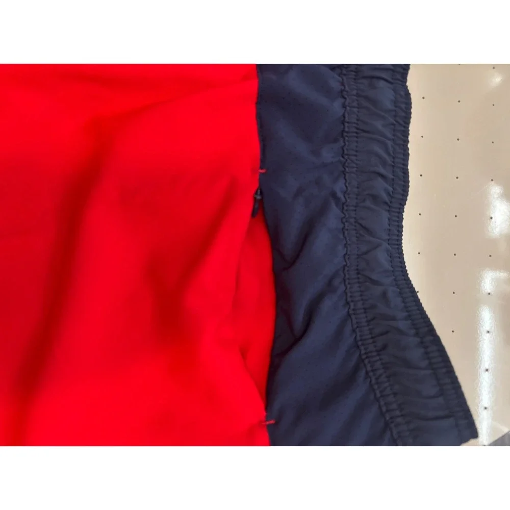 588 Speedo Men Eco Comfort Stretch Swim Trunks Red Navy Blue 16in Outseam XL NEW